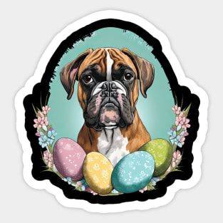 Boxer Happy Easter Day Sticker